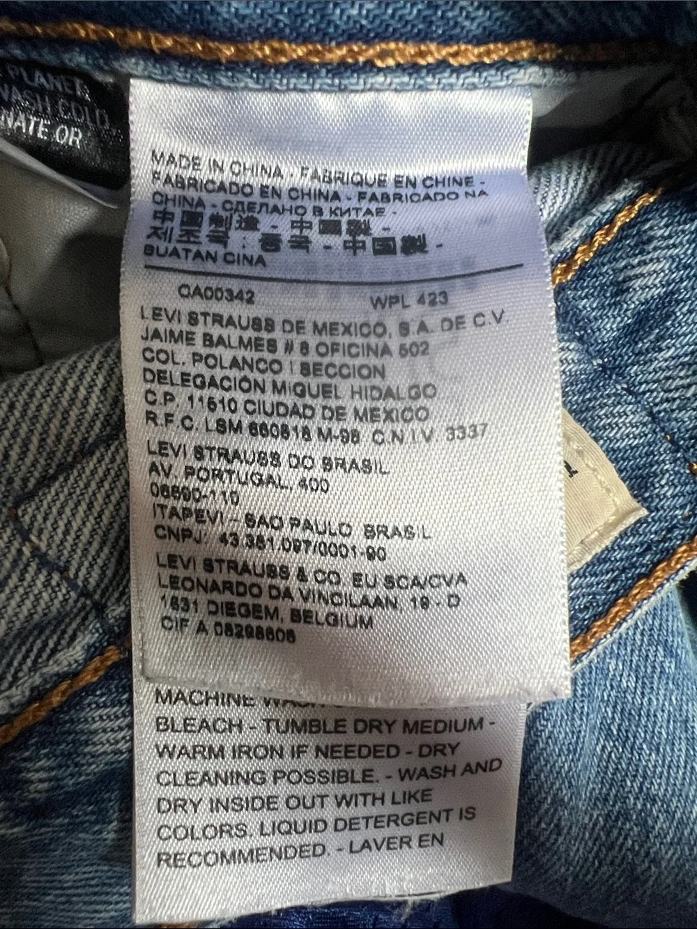 Levi's Distressed Blue Slim Straight Jeans